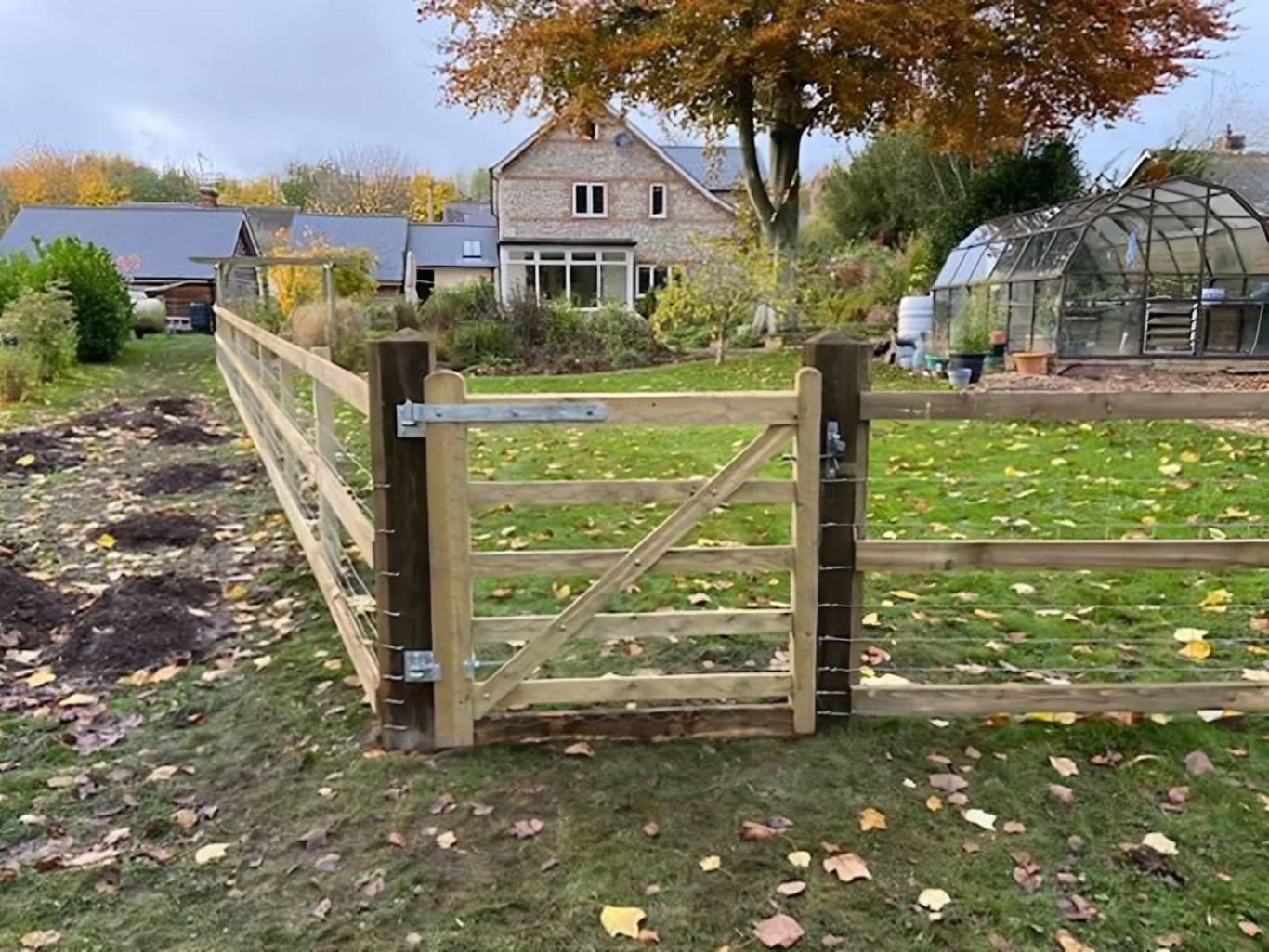 Long post fencing with gate completed.