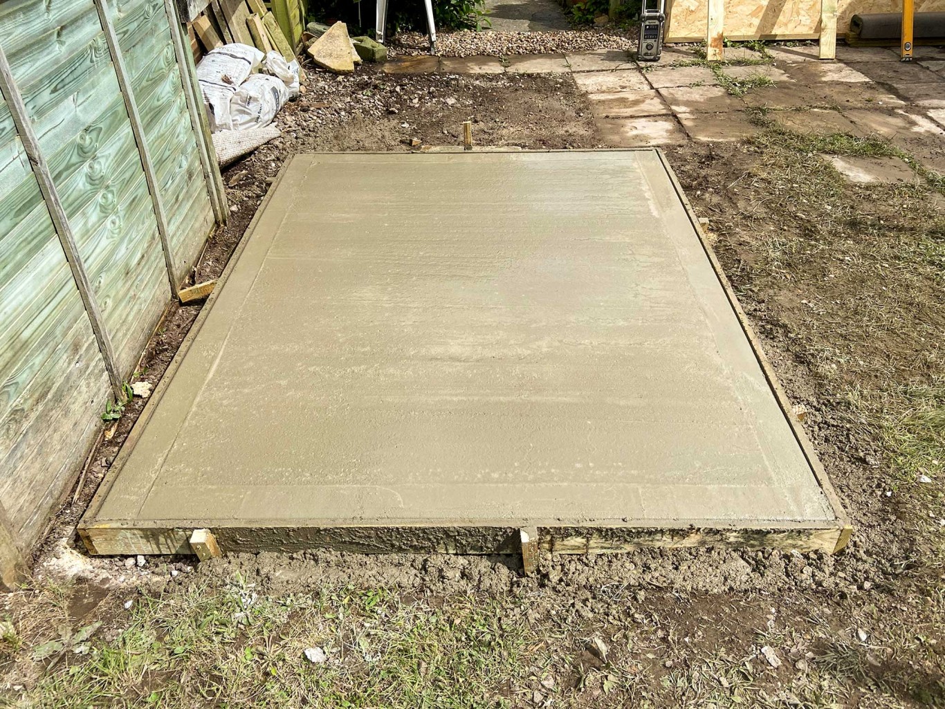 Completed shed concrete base.