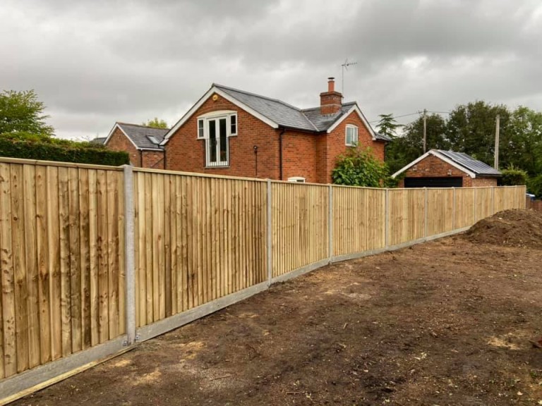 Completed closeboard fence at whiteparish property.