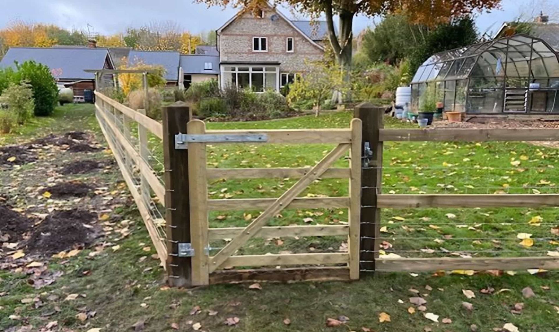 Long post fencing with gate completed.