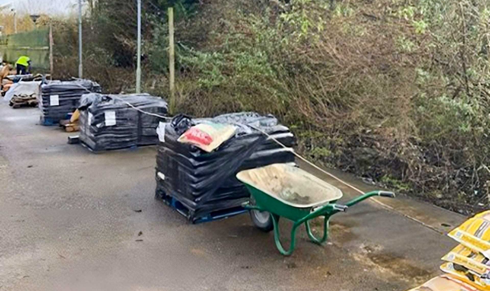 Fencing materials ready to get to work.