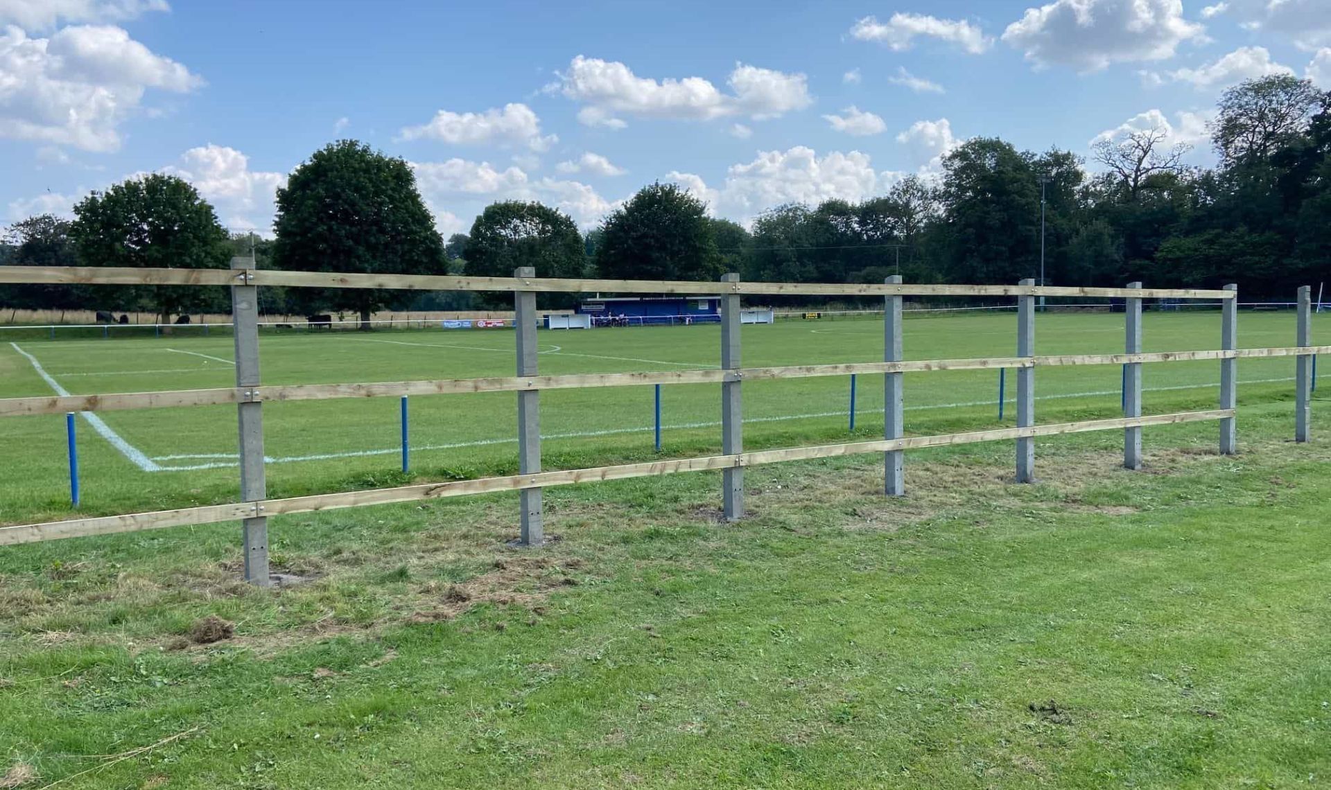 Fencing at amesbury football club close up early stages.